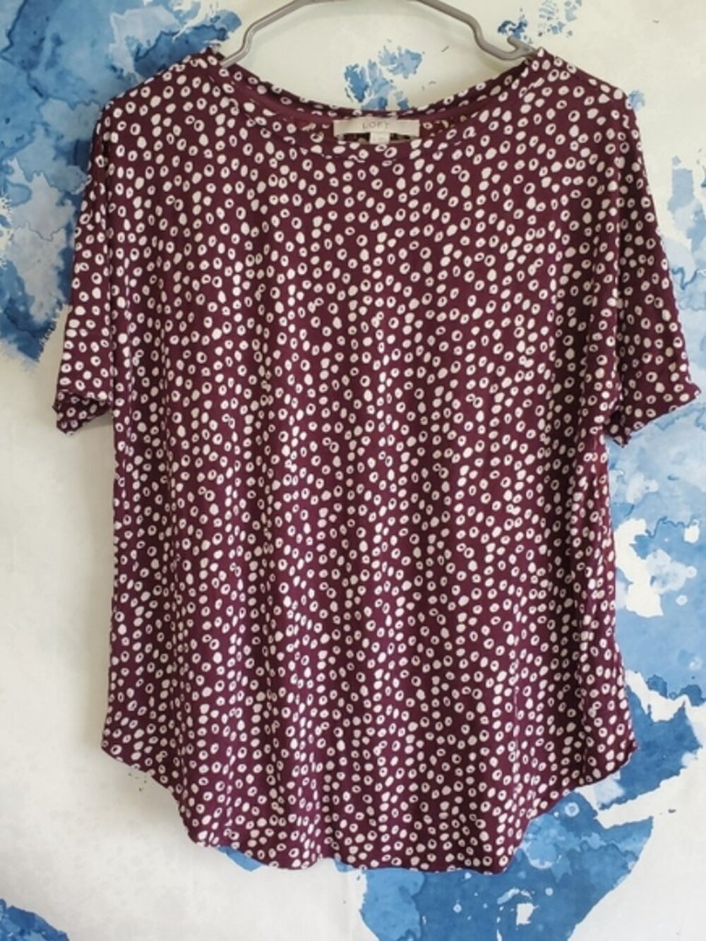 LOFT Dot Printed Short Sleeve Blouse